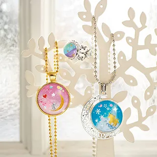 ガラスカボションでつくる　星空のしずくアクセサリー