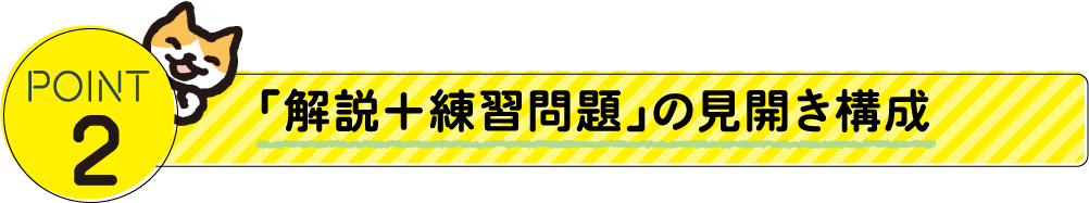 POINT 2:「解説＋練習問題」の見開き構成