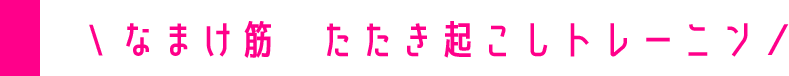 なまけ筋　たたき起こしトレーニング