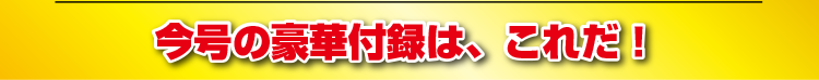 今号の豪華付録は、これだ！